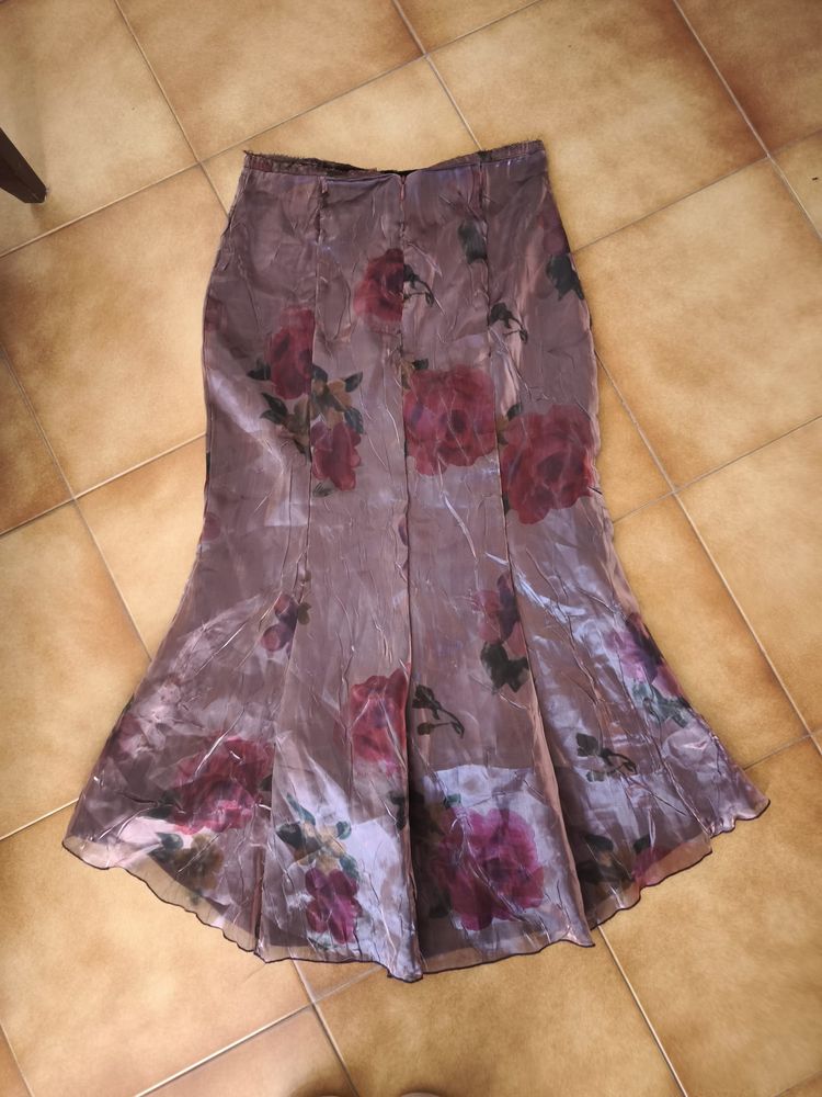 Floral Satin Mermaid Skirt 2